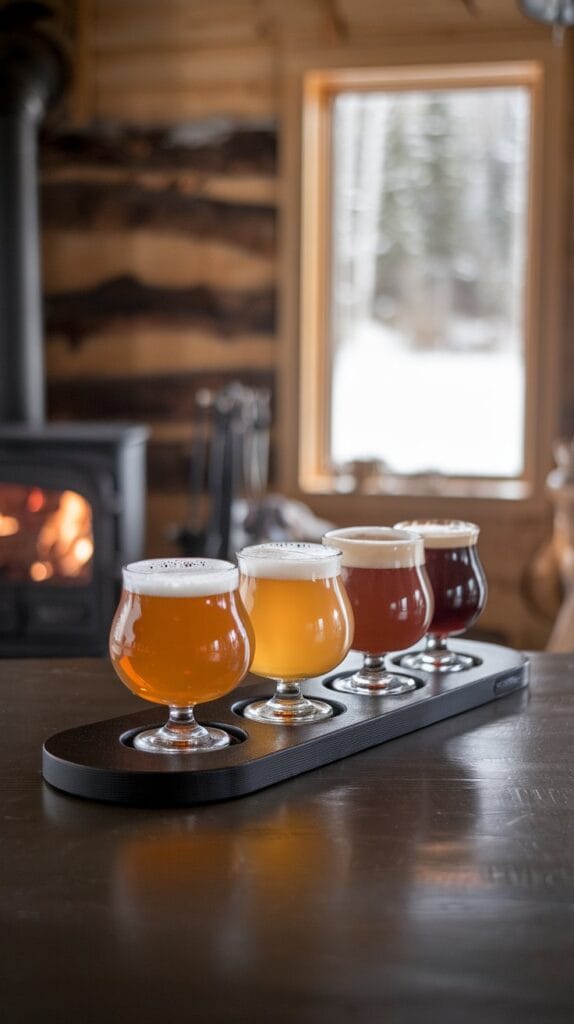 Winter-cabin-photo-flight-of-beer-2