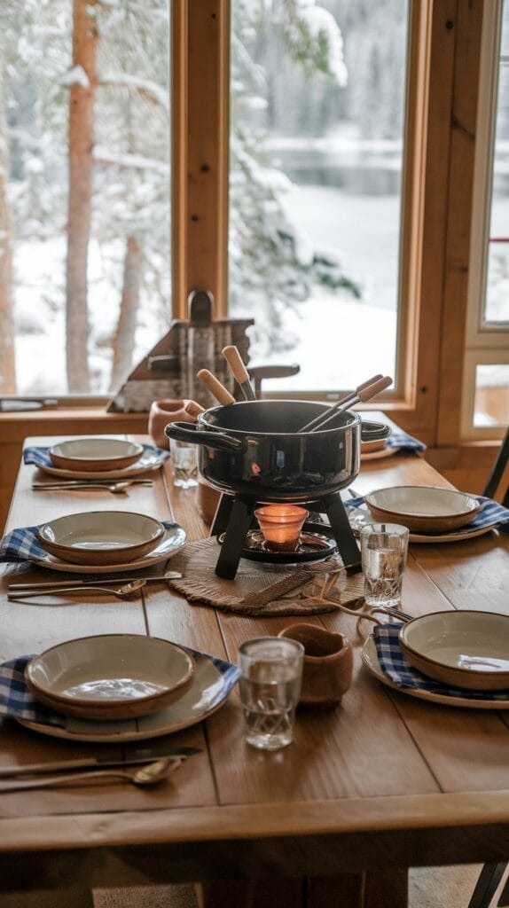 indoor-Winter-Cabin-Activities-Fondue-Dinner