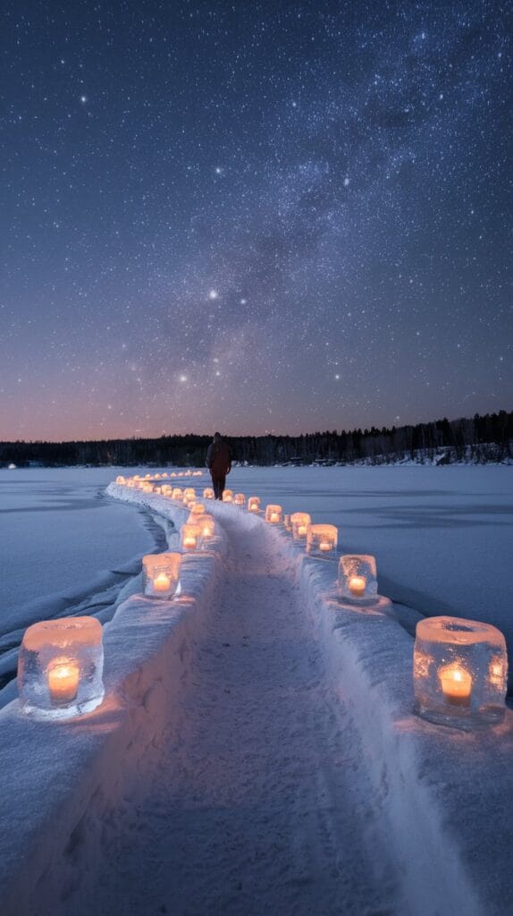 night-path-lit-by-ice-candles-on-frozen-winter-lake-4