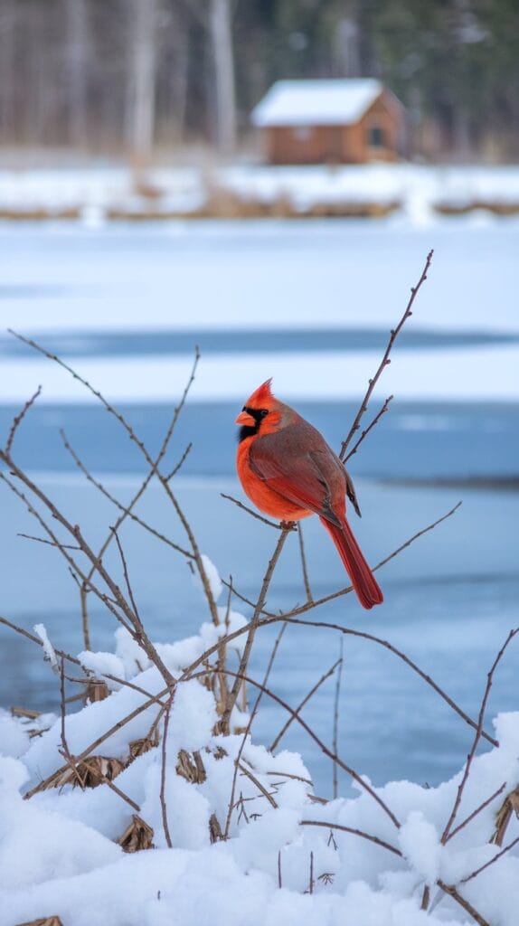photo-of-northern-cardinal-in-winter