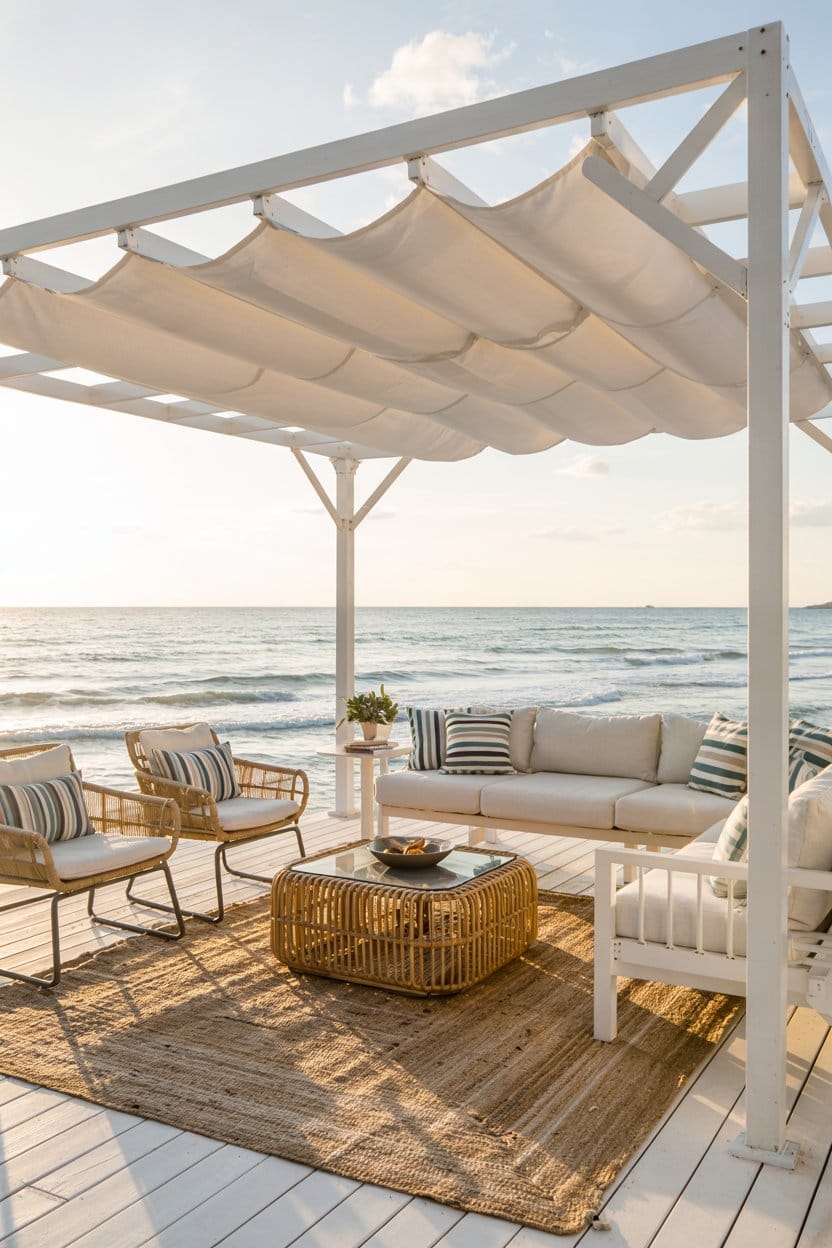 photo-of-a-white-pergola-with-a-shade-canopy-beach-house-deck