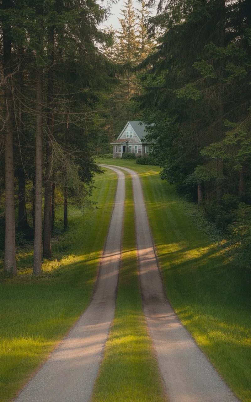 Two tread driveway with grass in between