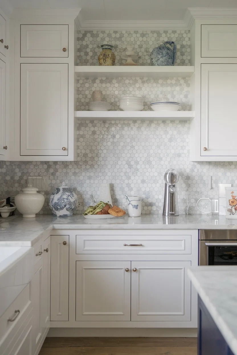 hexagon-mosaic-tile-wall-coastal-kitchen